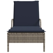 vidaXL PE Rattan Steel Polyester Sun Lounger in Gray