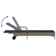 vidaXL PE Rattan Steel Polyester Sun Lounger in Gray