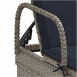 vidaXL PE Rattan Steel Polyester Sun Lounger in Gray