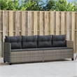 vidaXL PE Rattan Extra Long Sun Lounger w/ Covers in Gray