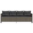 vidaXL PE Rattan Extra Long Sun Lounger w/ Covers in Gray