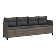 vidaXL PE Rattan Extra Long Sun Lounger w/ Covers in Gray