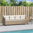 vidaXL PE Rattan UV-Resistant Single Sun Lounger in Beige