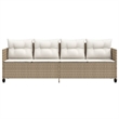 vidaXL PE Rattan UV-Resistant Single Sun Lounger in Beige