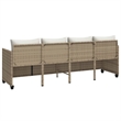 vidaXL PE Rattan UV-Resistant Single Sun Lounger in Beige