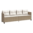 vidaXL PE Rattan UV-Resistant Single Sun Lounger in Beige
