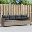 vidaXL PE Rattan Extra Long Sun Lounger w/ Covers in Light Gray