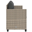 vidaXL PE Rattan Extra Long Sun Lounger w/ Covers in Light Gray