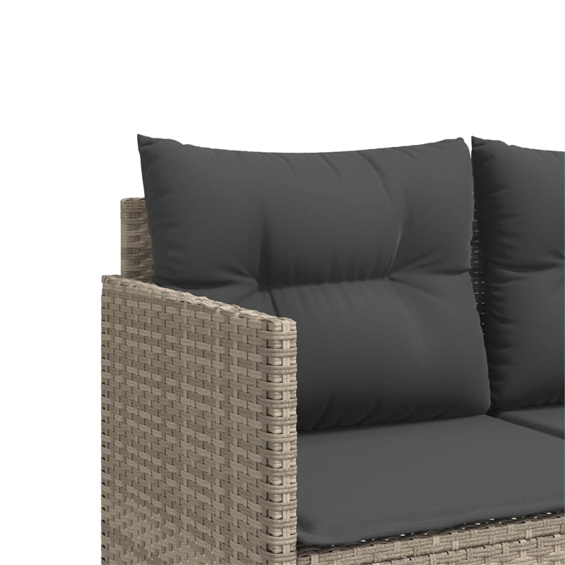 vidaXL PE Rattan Extra Long Sun Lounger w/ Covers in Light Gray