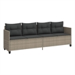 vidaXL PE Rattan Extra Long Sun Lounger w/ Covers in Light Gray