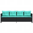 vidaXL PE Rattan 80.3x21.7x27.4in Sun Lounger in Black