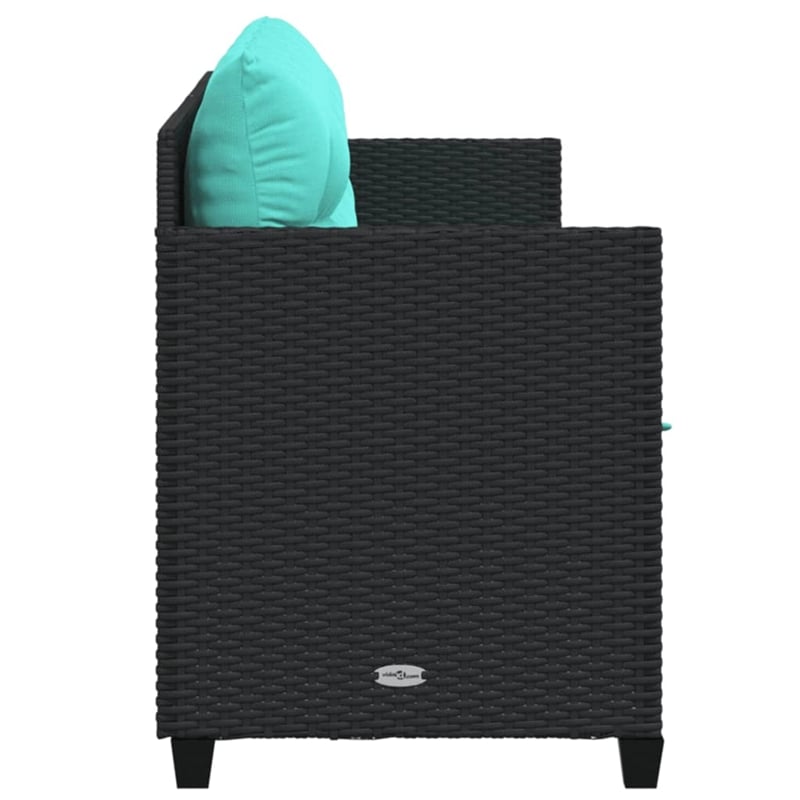vidaXL PE Rattan 80.3x21.7x27.4in Sun Lounger in Black