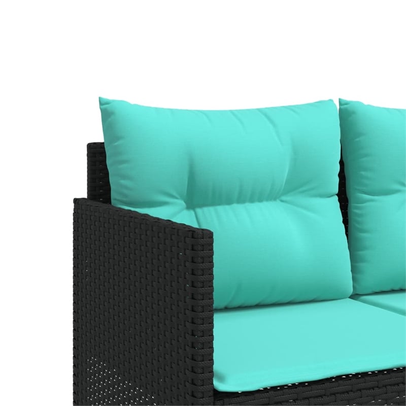 vidaXL PE Rattan 80.3x21.7x27.4in Sun Lounger in Black
