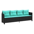 vidaXL PE Rattan 80.3x21.7x27.4in Sun Lounger in Black