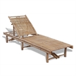 vidaXL Solid Bamboo Sun Lounger 78.7x25.6in in Natural
