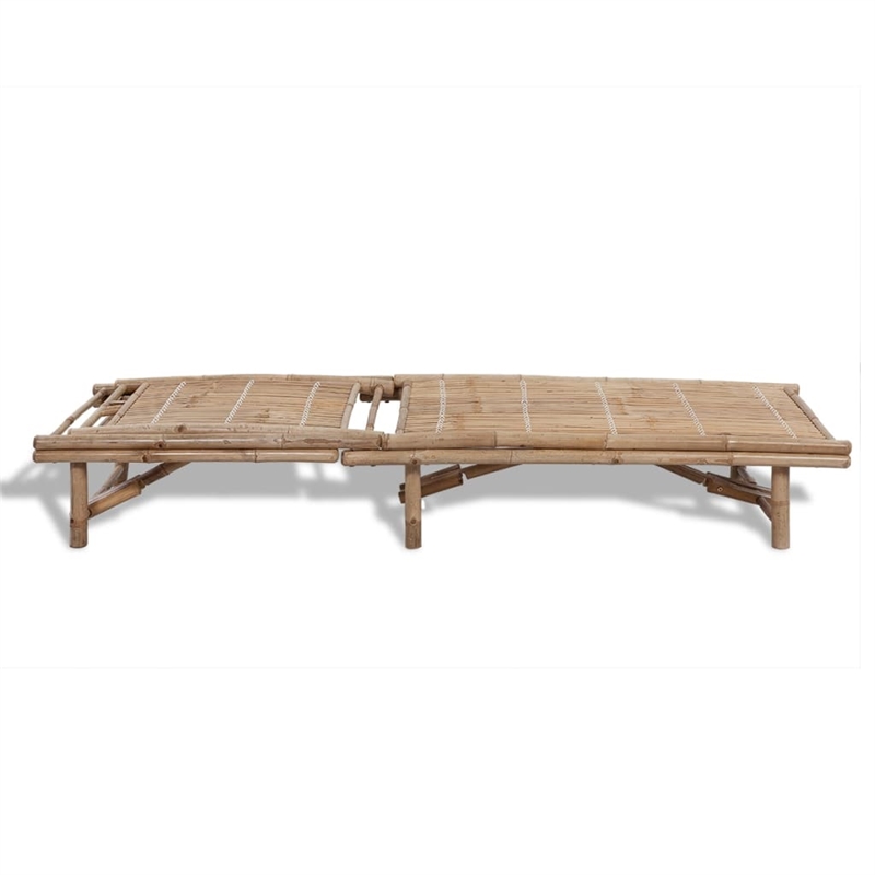 vidaXL Solid Bamboo Sun Lounger 78.7x25.6in in Natural