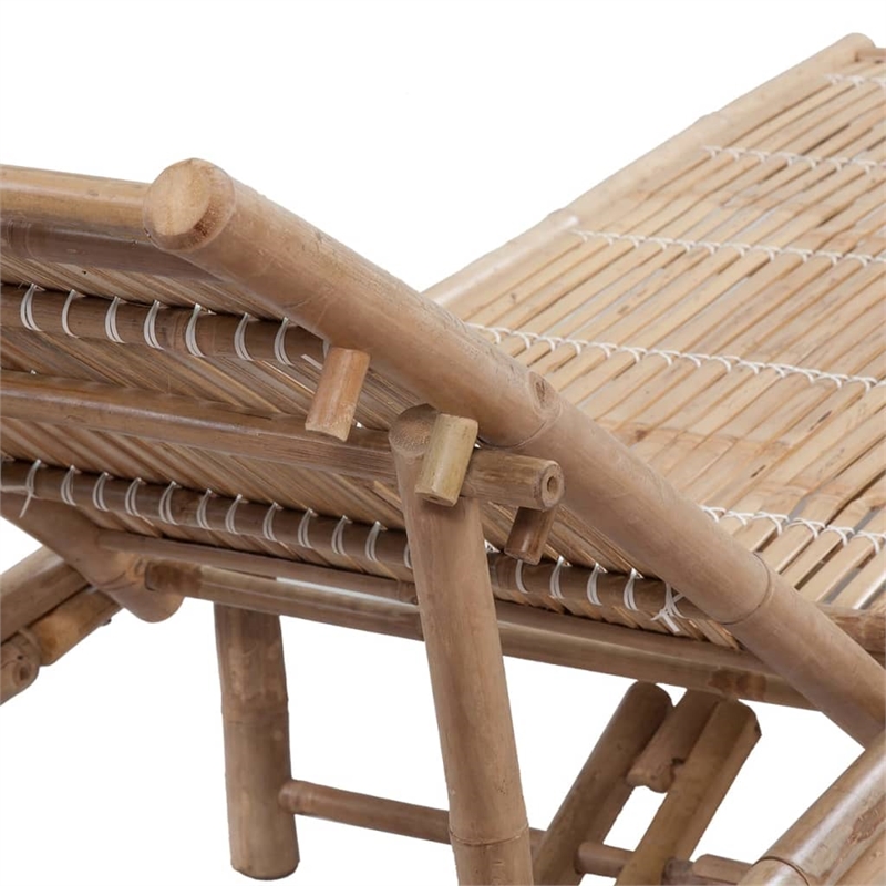 vidaXL Solid Bamboo Sun Lounger 78.7x25.6in in Natural
