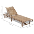vidaXL Solid Bamboo Sun Lounger 78.7x25.6in in Natural