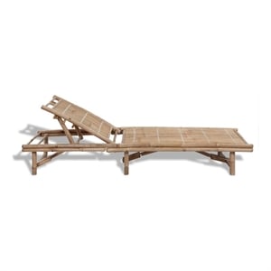 vidaXL Solid Bamboo Sun Lounger 78.7x25.6in in Natural