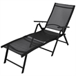 vidaXL Aluminum Large Foldable Sun Lounger in Black