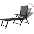 vidaXL Aluminum Large Foldable Sun Lounger in Black