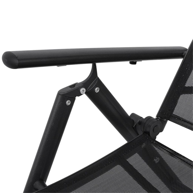 vidaXL Aluminum Large Foldable Sun Lounger in Black