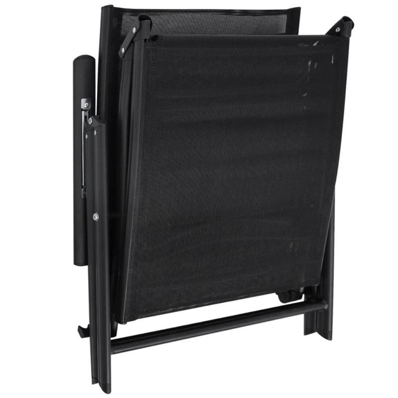 vidaXL Aluminum Large Foldable Sun Lounger in Black