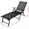 vidaXL Aluminum Large Foldable Sun Lounger in Black