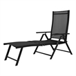 vidaXL Aluminum Large Foldable Sun Lounger in Black