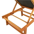 vidaXL Solid Acacia Wood & Textilene Sun Lounger in Natural/Black