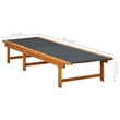 vidaXL Solid Acacia Wood & Textilene Sun Lounger in Natural/Black