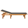 vidaXL Acacia Wood Large Sun Lounger w/ Multi-Position Backrest in Light Brown