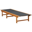 vidaXL Acacia Wood Large Sun Lounger w/ Multi-Position Backrest in Light Brown