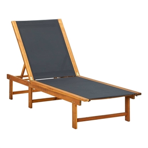 vidaXL Acacia Wood Large Sun Lounger w/ Multi-Position Backrest in Light Brown