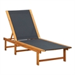 vidaXL Acacia Wood Large Sun Lounger w/ Multi-Position Backrest in Light Brown