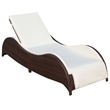 vidaXL PE Rattan Large Sun Lounger w/ Adjustable Armrests in Brown