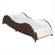 vidaXL PE Rattan Large Sun Lounger w/ Adjustable Armrests in Brown