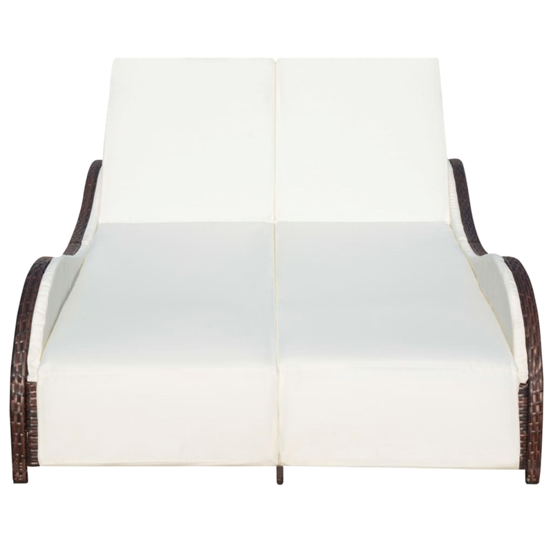 vidaXL Sun Lounger in Brown and Cream White