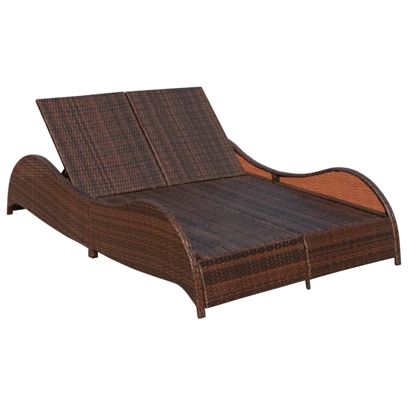 vidaXL Sun Lounger in Brown and Cream White