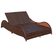 vidaXL Sun Lounger in Brown and Cream White