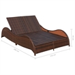 vidaXL Sun Lounger in Brown and Cream White