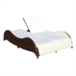 vidaXL Sun Lounger in Brown and Cream White