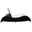vidaXL PE Rattan Large Sun Lounger w/ Adjustable Armrests in Black