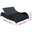 vidaXL PE Rattan Large Sun Lounger w/ Adjustable Armrests in Black