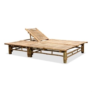 vidaXL Bamboo Extra Large Sunlounger in Natural Bamboo