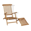 vidaXL Teak Rectangular Foldable Deck Chair in Brown