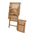 vidaXL Teak Rectangular Foldable Deck Chair in Brown
