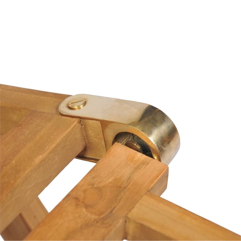 vidaXL Teak Rectangular Foldable Deck Chair in Brown