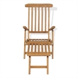vidaXL Teak Rectangular Foldable Deck Chair in Brown