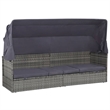 vidaXL PE Rattan Large Lounge Bed in Gray